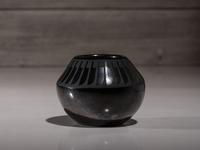 Blackware Pottery Jar, with Gunmetal Finish July 1965