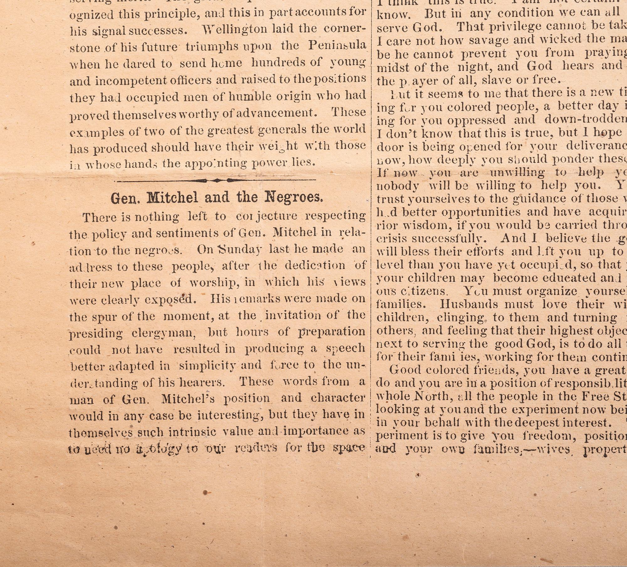[CIVIL WAR] The New South . Oct. 1862 issue ft. coverage of Port Royal Experiment in South Carolina.
