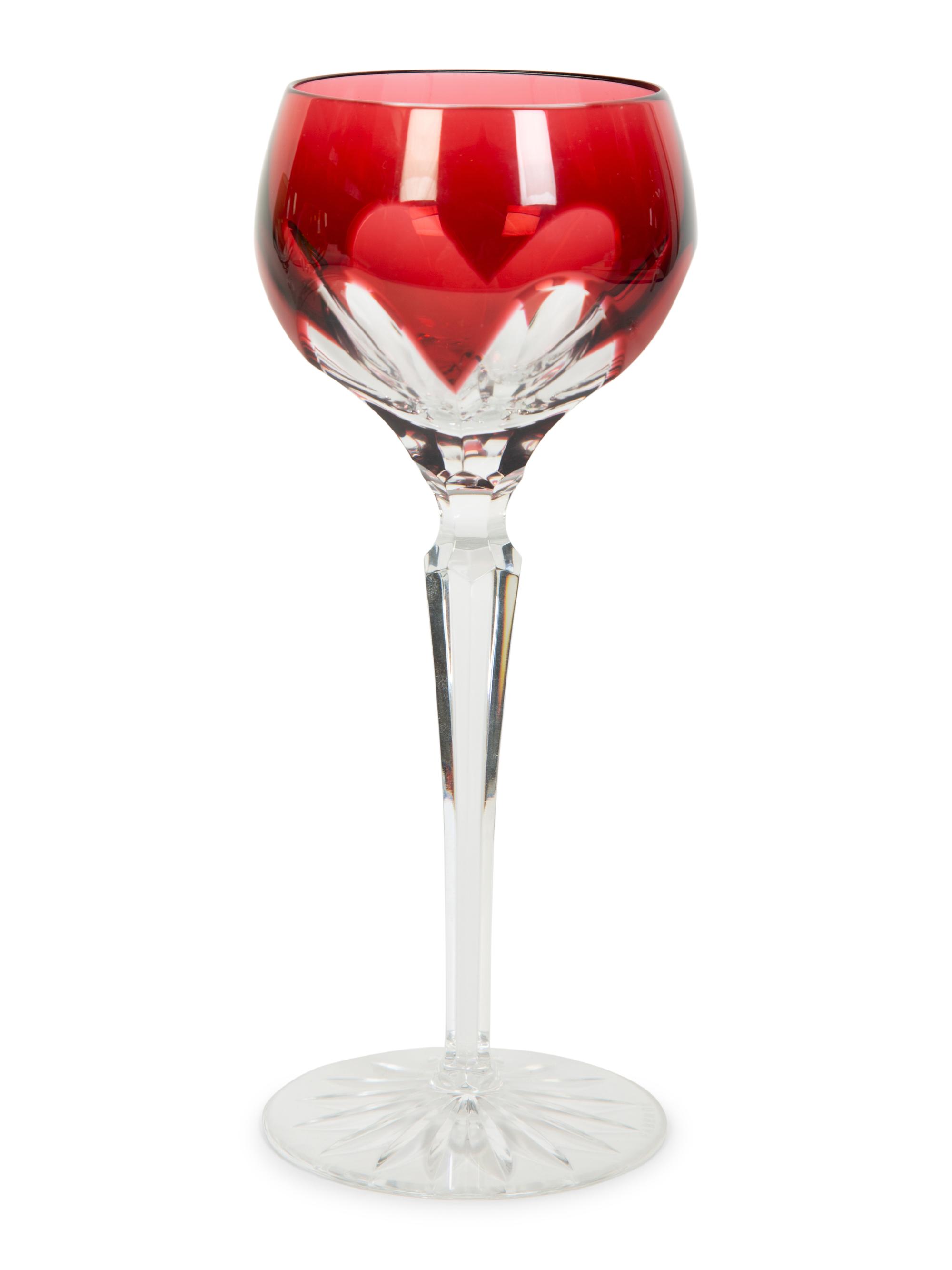 Six Cut-to-Clear Glass Goblets