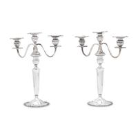 A Pair of American Silver Candelabra