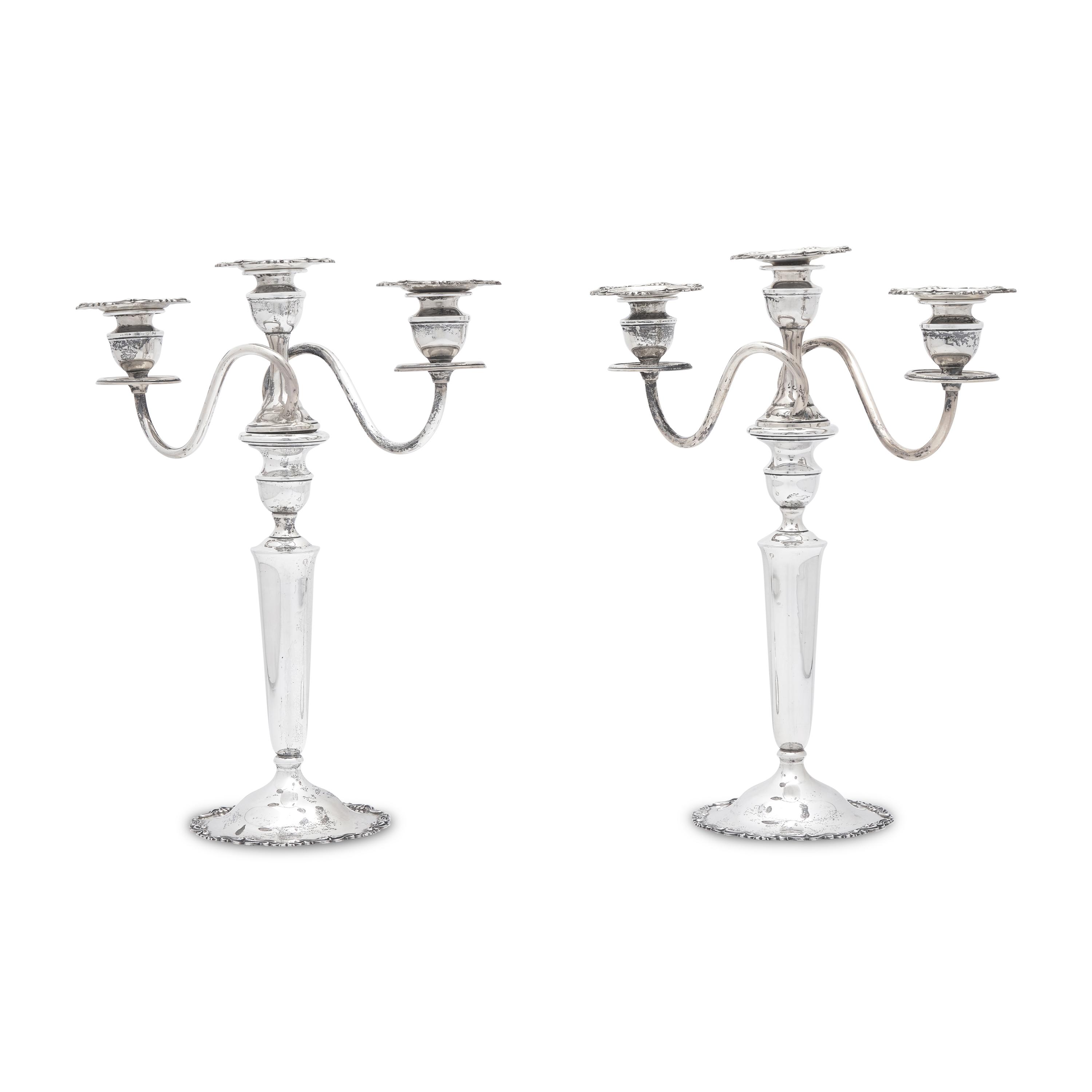 A Pair of American Silver Candelabra