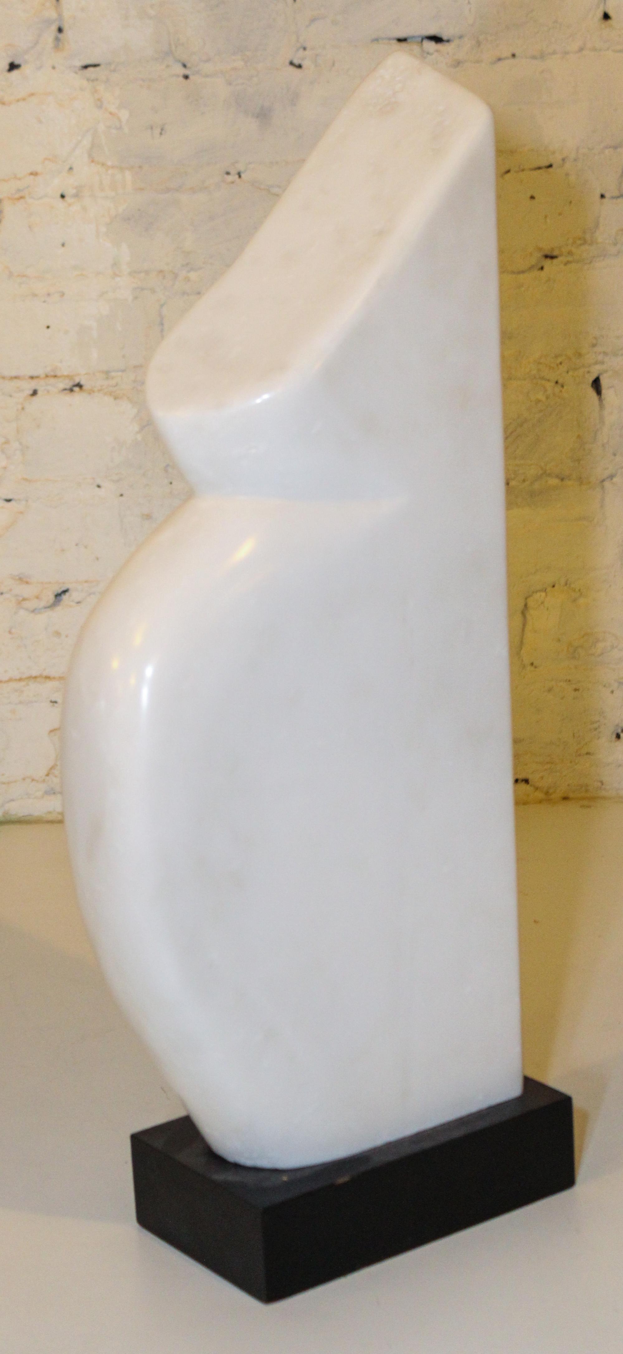 An Abstract White Marble Sculpture Height 22 inches. — 20TH CENTURY