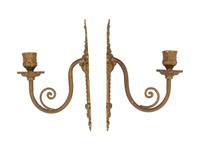 A Pair of Neoclassical Gilt Metal Single-Light Sconces