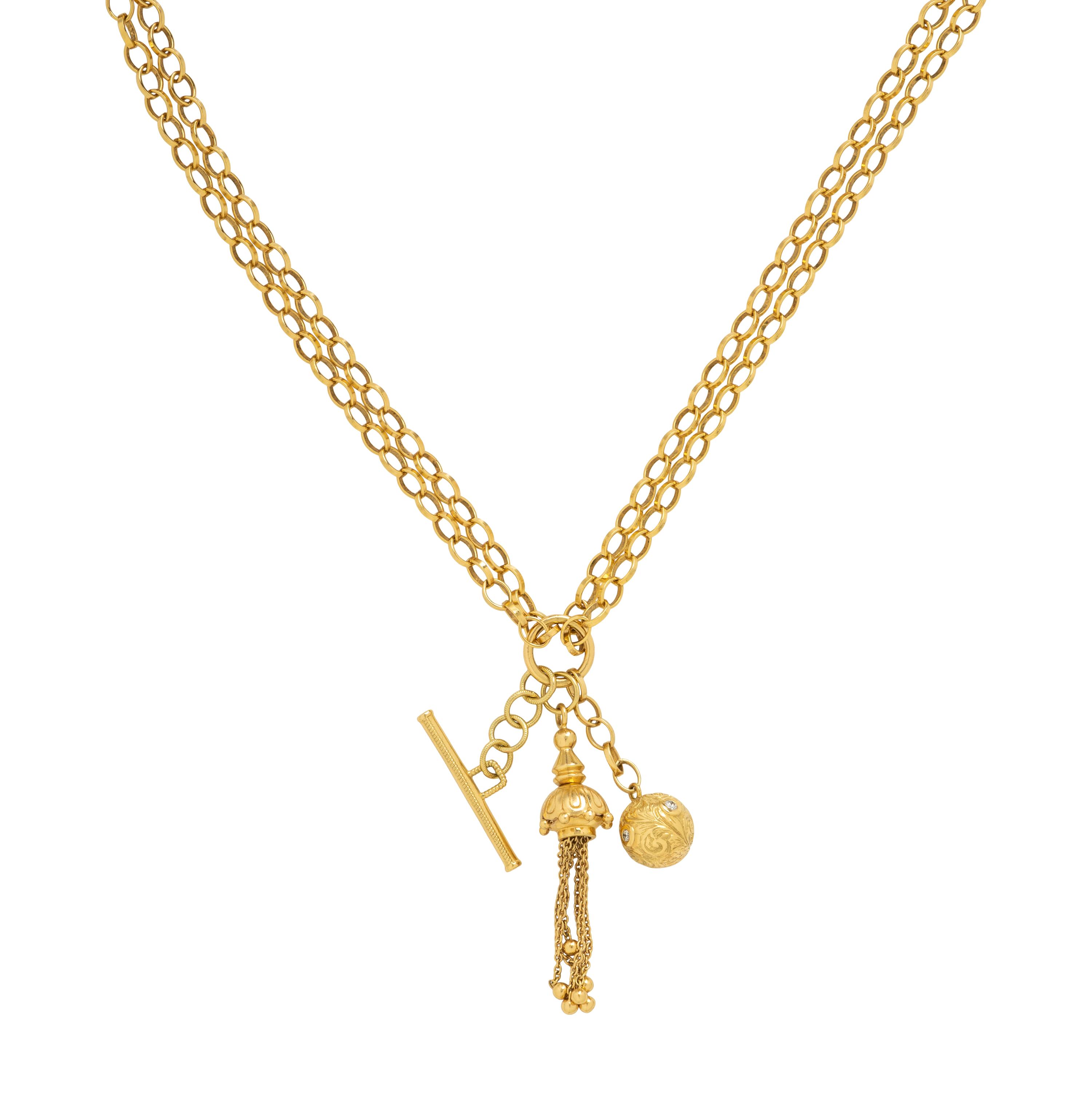 Monica Rich Kosann, Yellow Gold and Diamond Necklace