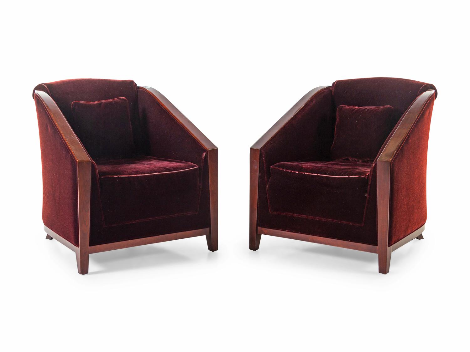 A Pair of Art Deco Style Lounge Chairs — LATE 20TH CENTURY
