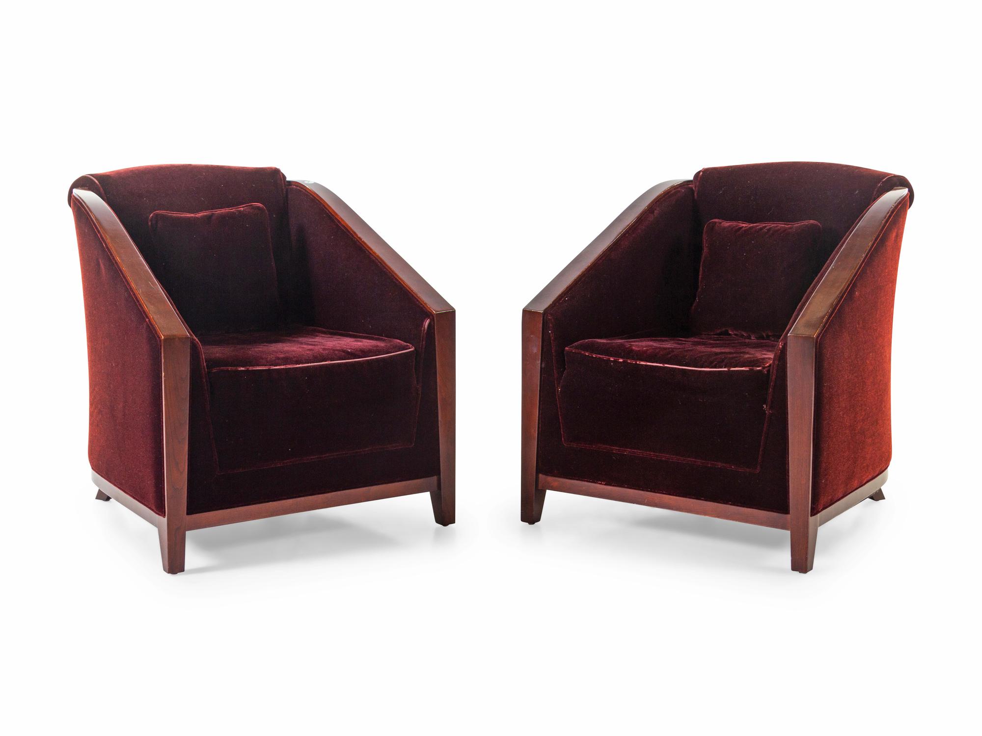 A Pair of Art Deco Style Lounge Chairs — LATE 20TH CENTURY