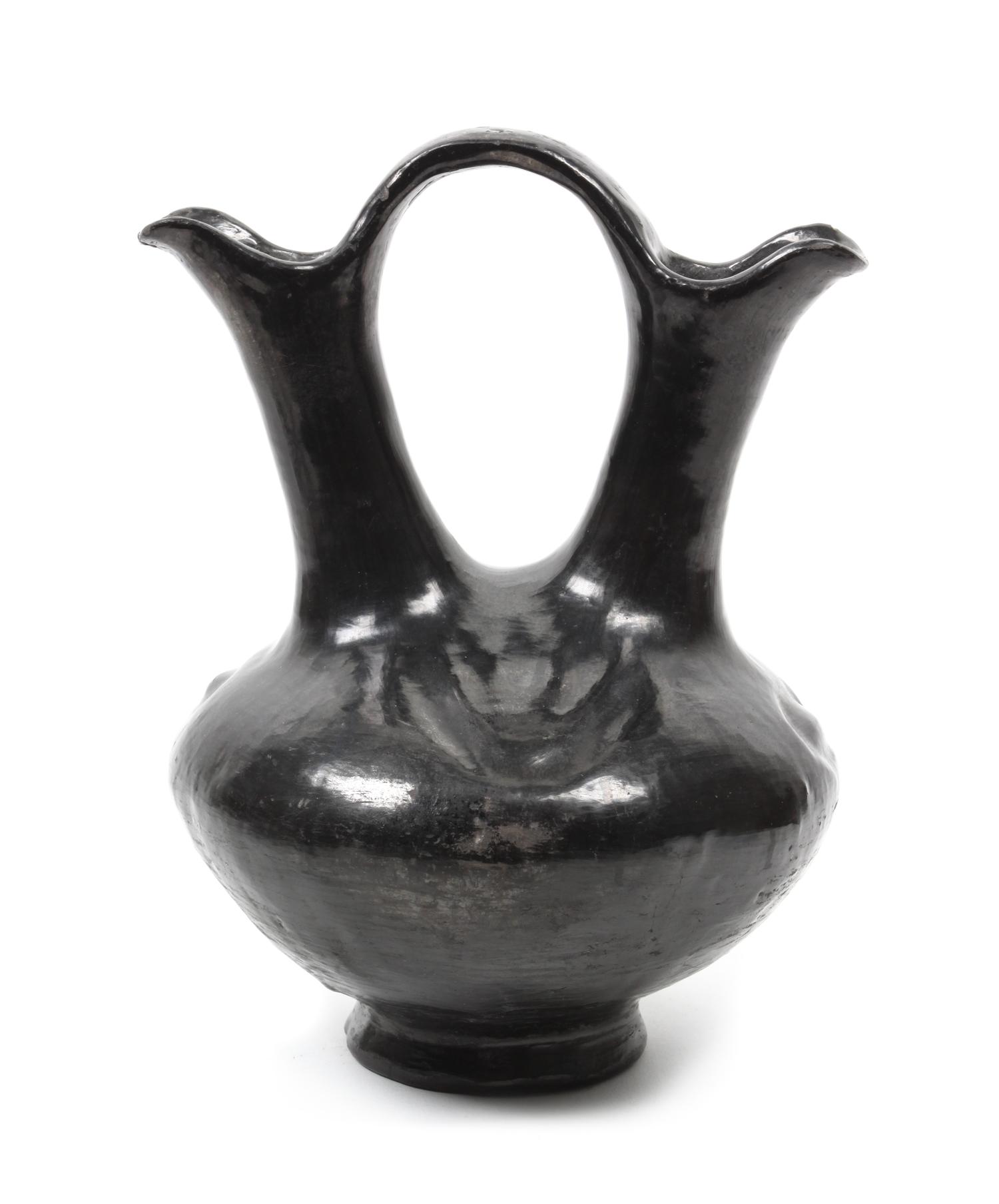 A Santa Clara Blackware Wedding Vase Height 9 1/2 inches. — LATE 19TH CENTURY