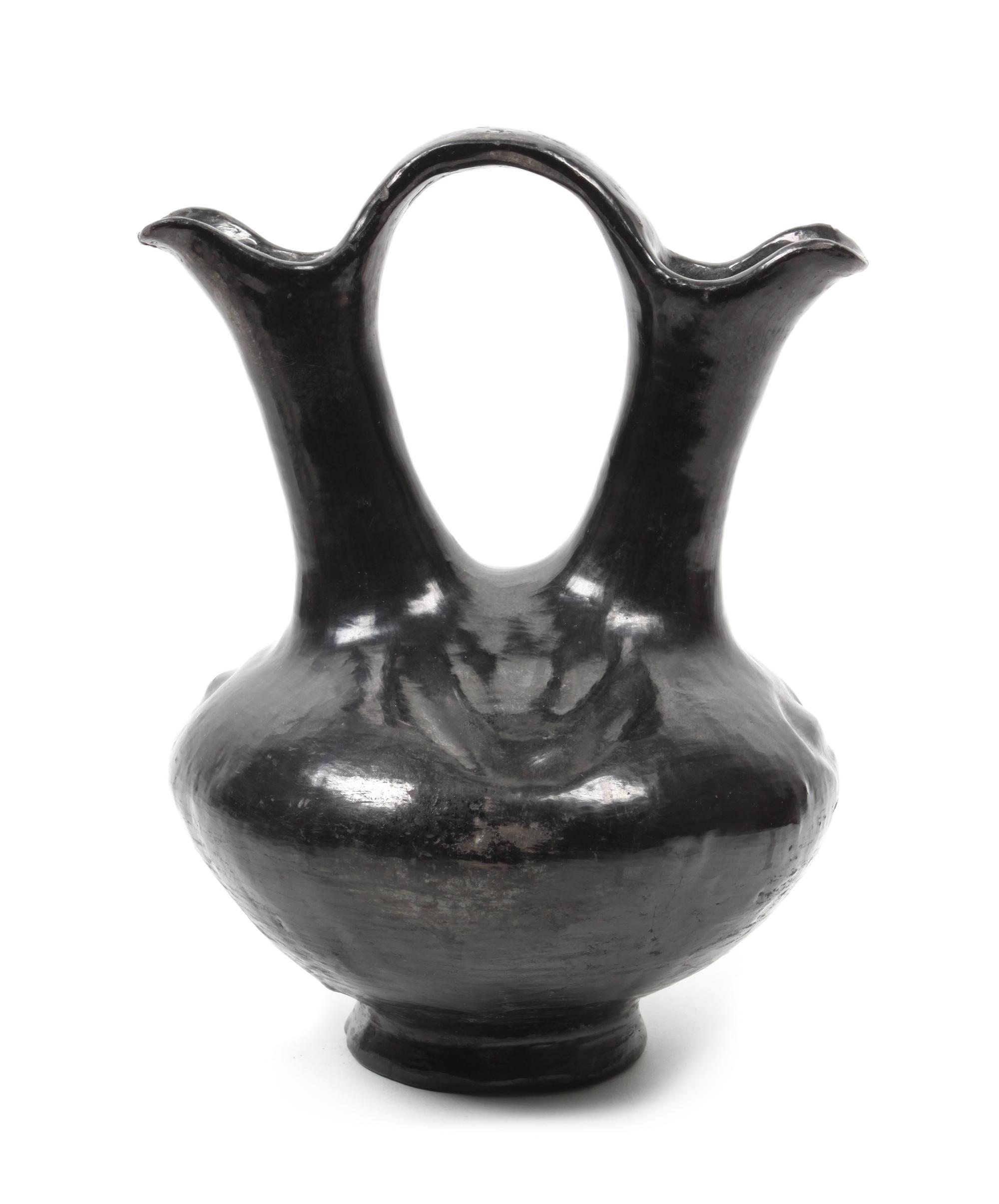 A Santa Clara Blackware Wedding Vase Height 9 1/2 inches. — LATE 19TH CENTURY