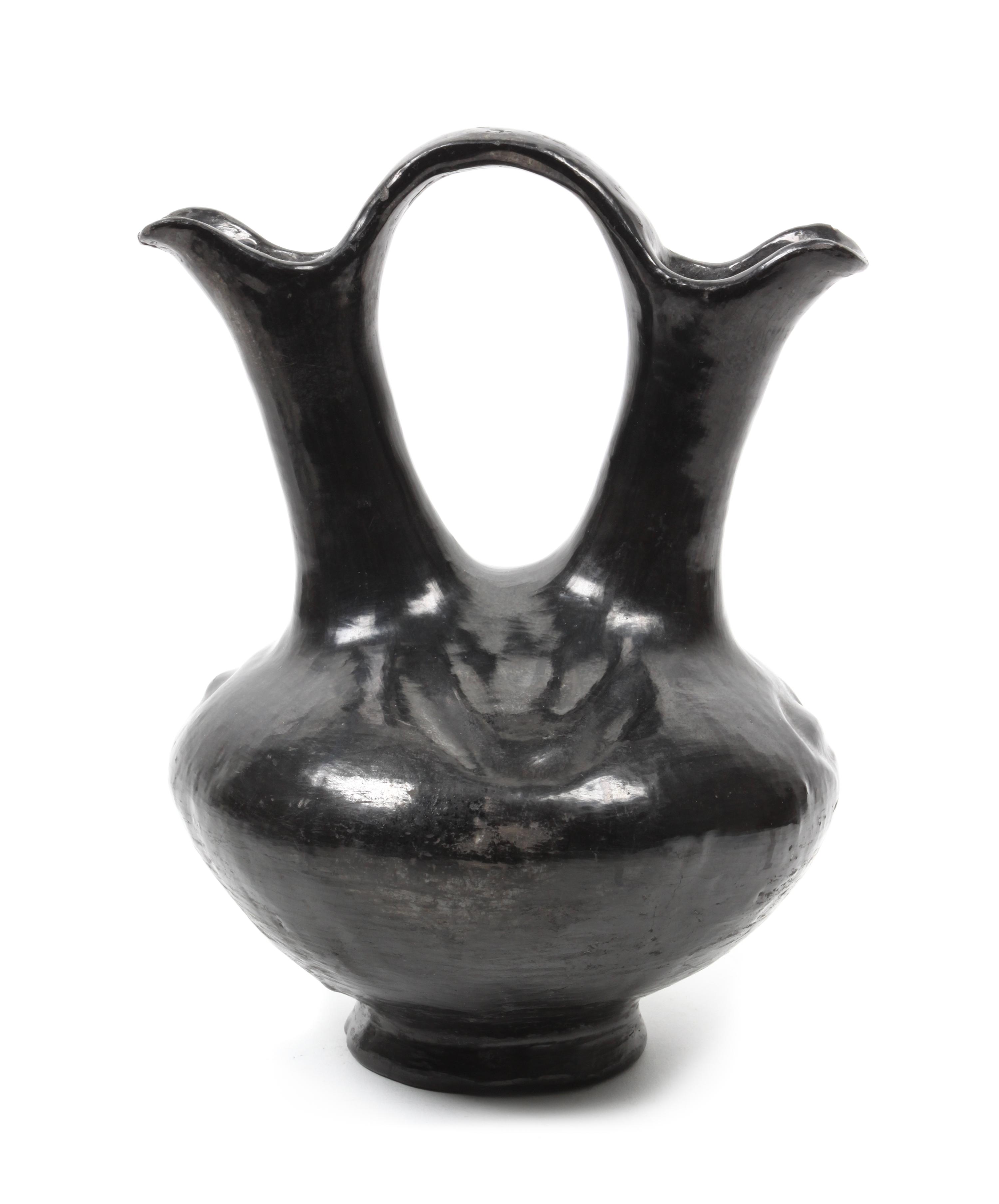 A Santa Clara Blackware Wedding Vase Height 9 1/2 inches. — LATE 19TH CENTURY