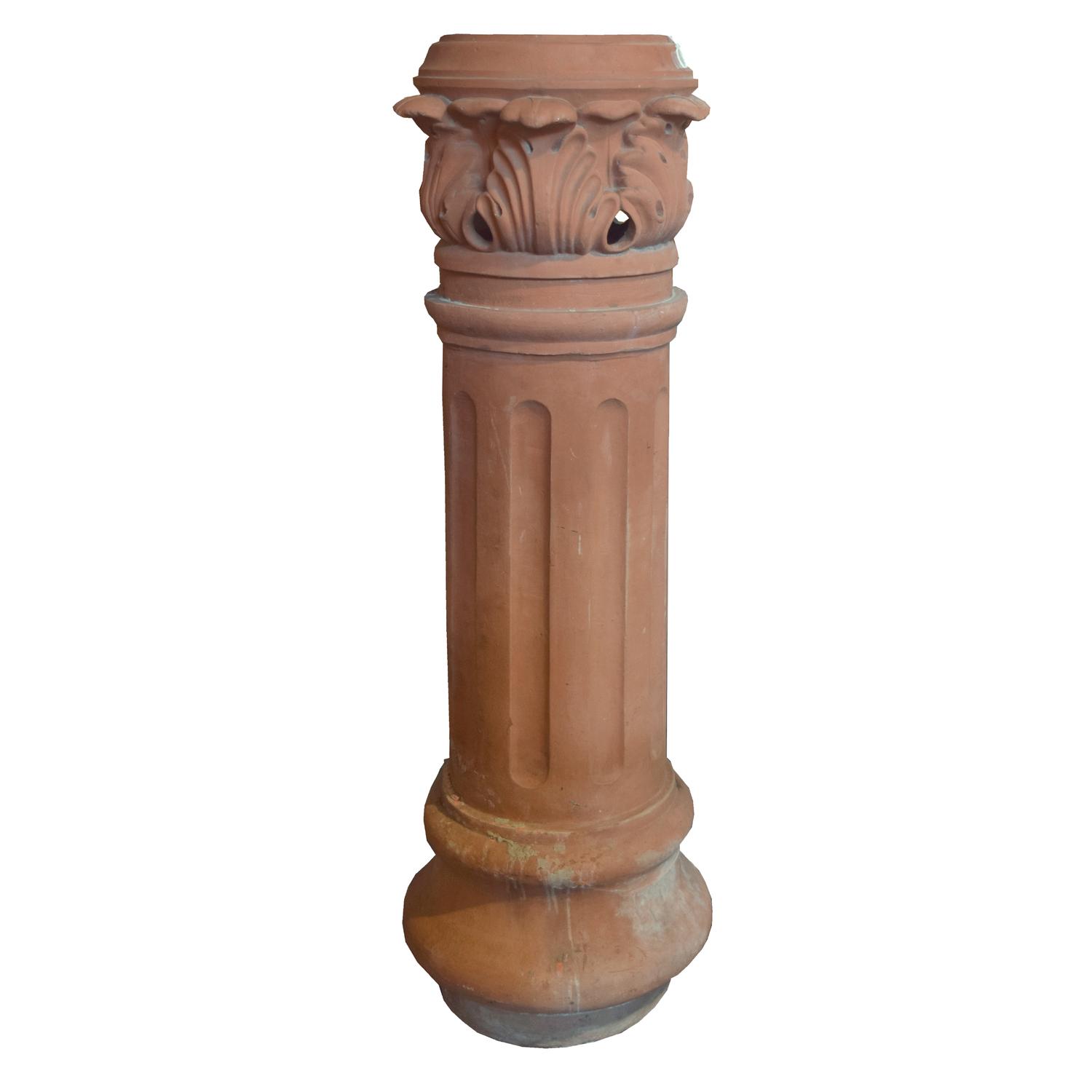 A Terra Cotta Chimney Pot 15" W x 15" D x 48" H — France, 19th Century