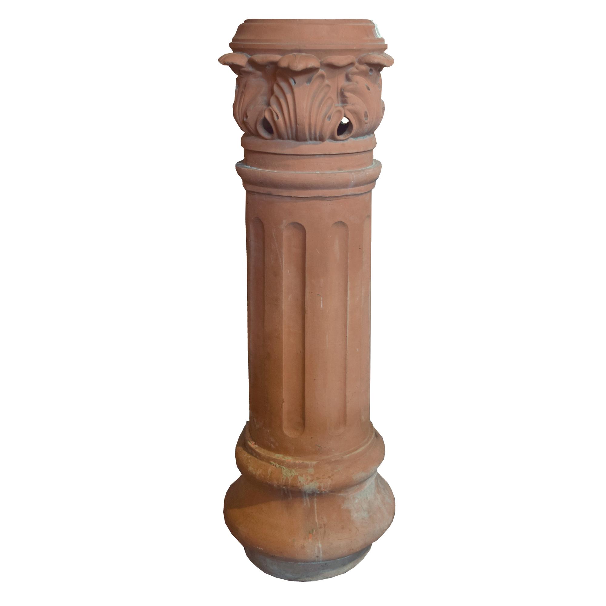A Terra Cotta Chimney Pot 15" W x 15" D x 48" H — France, 19th Century