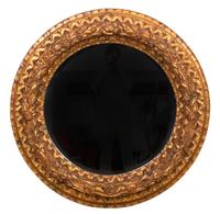 A Pair of Rococo Revival Carved Giltwood Mirrors Diameter 47 inches. — 20TH CENTURY