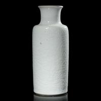 A Chinese carved white porcelain sleeve vase 白瓷刻劃花燈籠瓶 Kangxi period ? ??