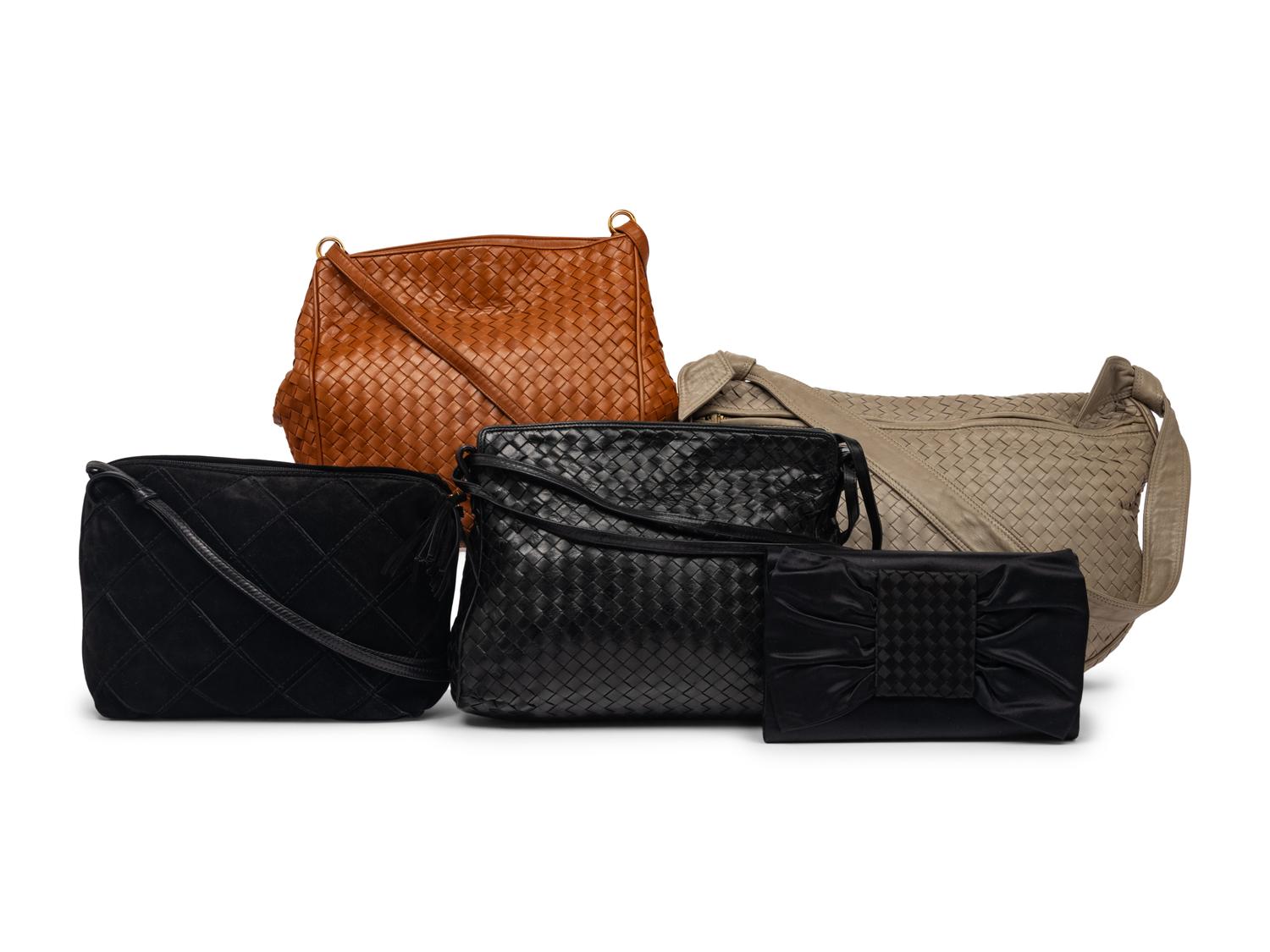 Five Bottega Veneta Handbags, 1980-90s