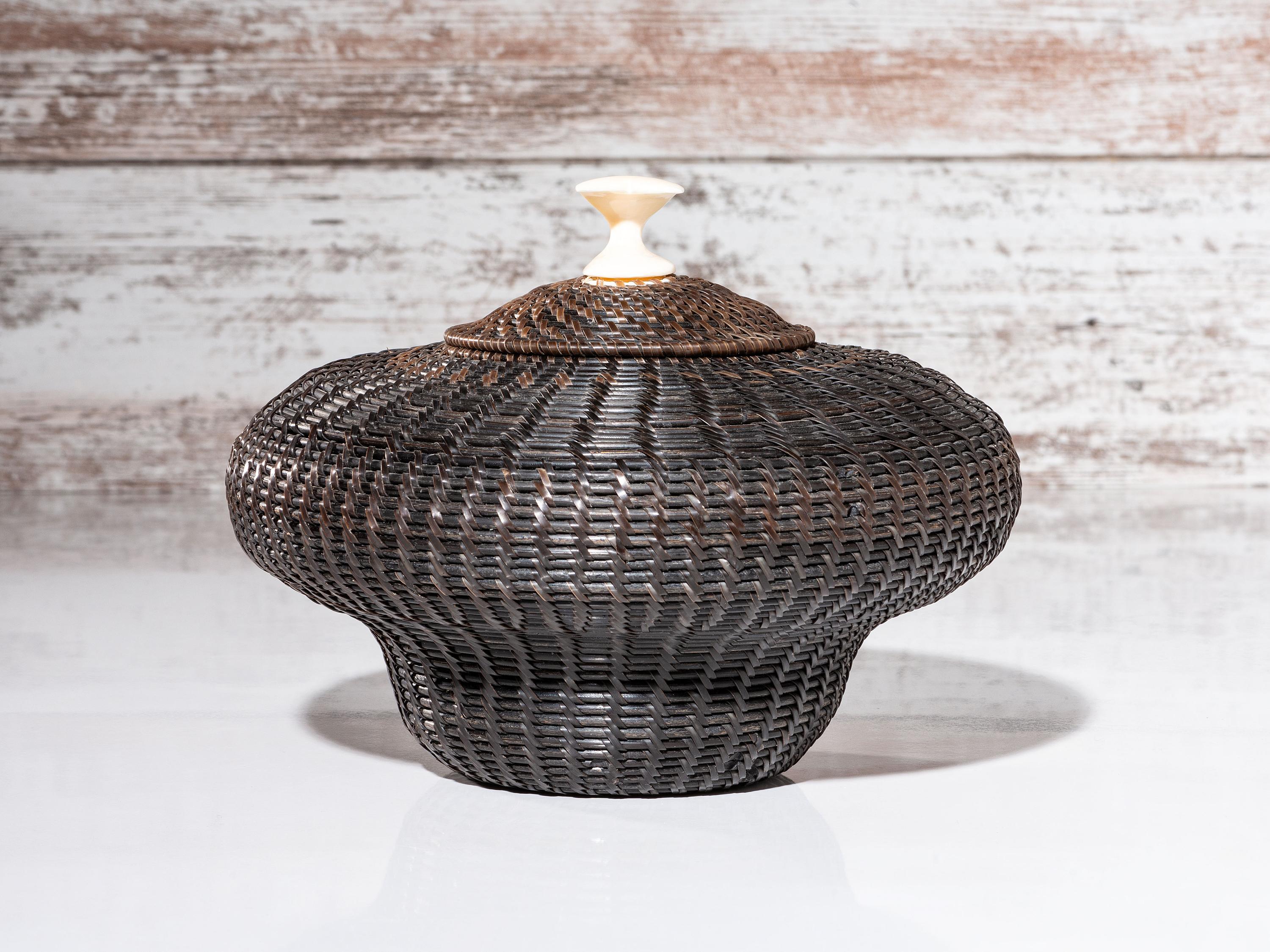 Baleen Basket, with Whale Finial