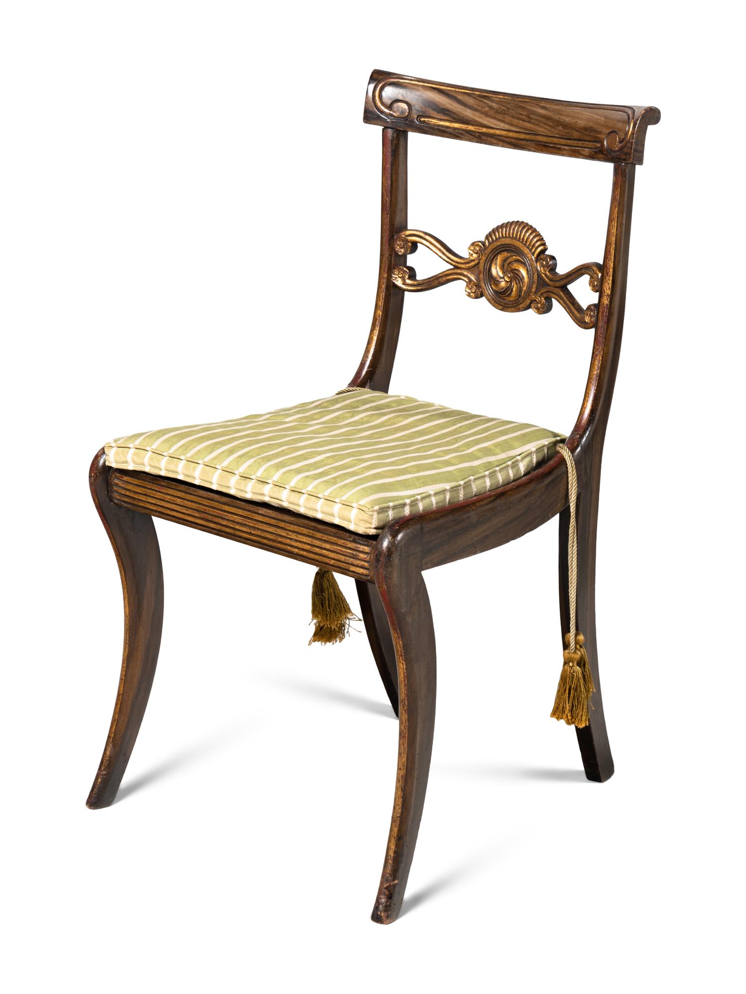 A Set of Six Regency Mahogany Side Chairs
