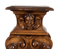 An Italian Renaissance Revival Carved Oak Sgabello Pedestal