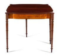 An American Mahogany, Burlwood and Pine Card Table Height 29 1/2 x width 35 1/8 x depth 17 1/4 inches (closed). — BOSTON, MASSACHUSETTS, CIRCA 17901820
