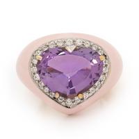 Amethyst, Diamond, and Enamel Ring