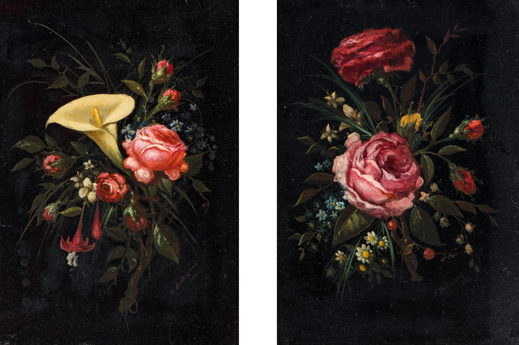 Still Life with Flowers (a pair of works), 1880