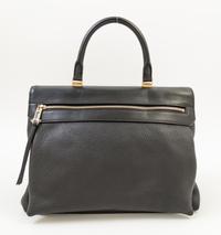 A Lanvin Black Leather Crossbody Bag, 12.5" x 8.5" x 4"; Handle drop: 4.5"; Shoulder drop: 21.5"- 16.75".