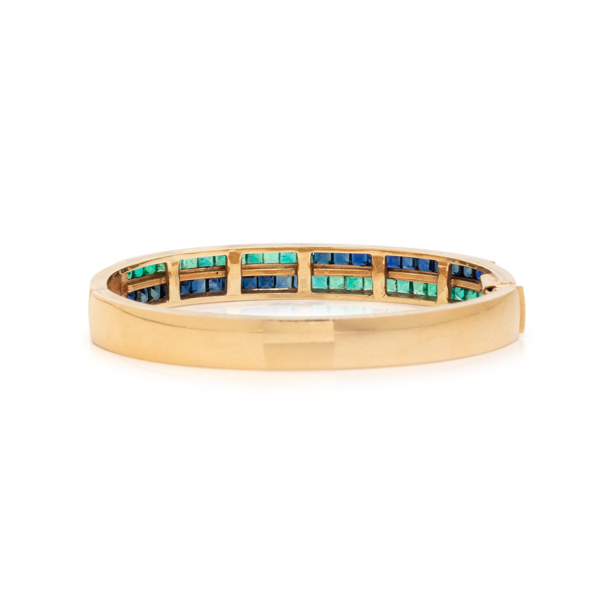 SAPPHIRE AND EMERALD BANGLE BRACELET