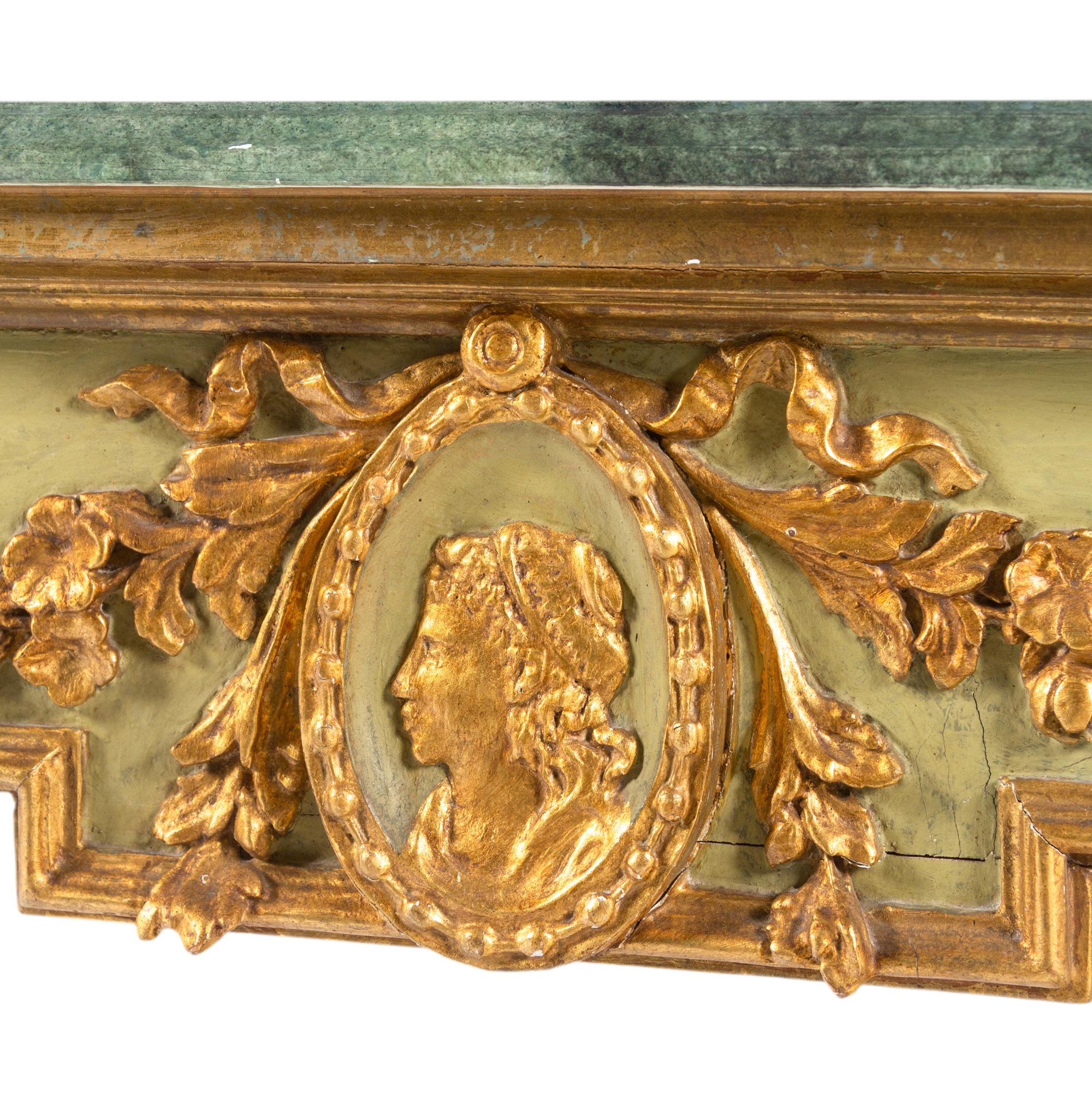 A North Italian Neoclassical Painted and Parcel-Gilt Console Table