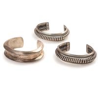 Navajo and Mexican Sterling Silver Cuff Bracelets