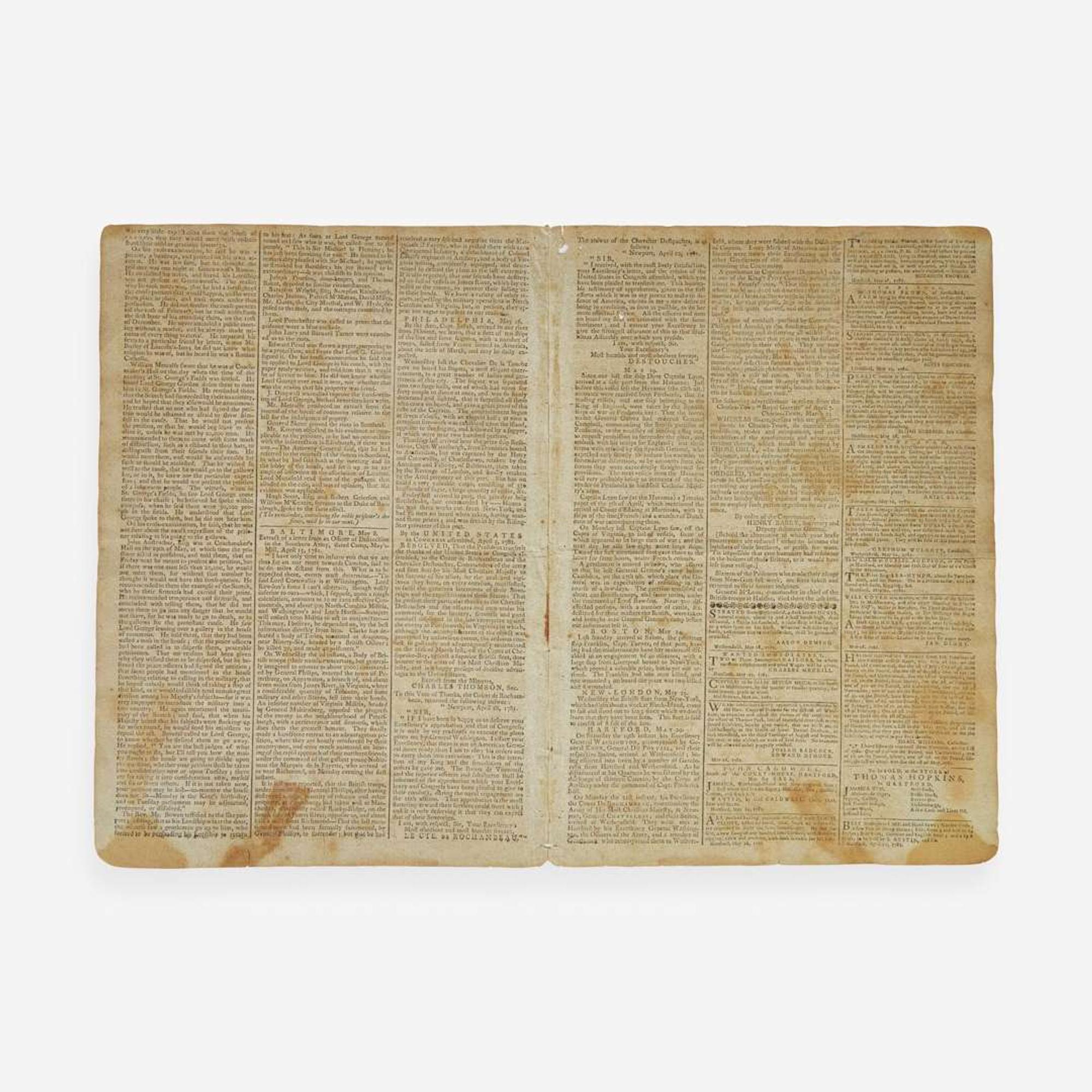 [American Revolution] [Arnold, Benedict] Group of 2 Newspapers on the Treason of Benedict Arnold
