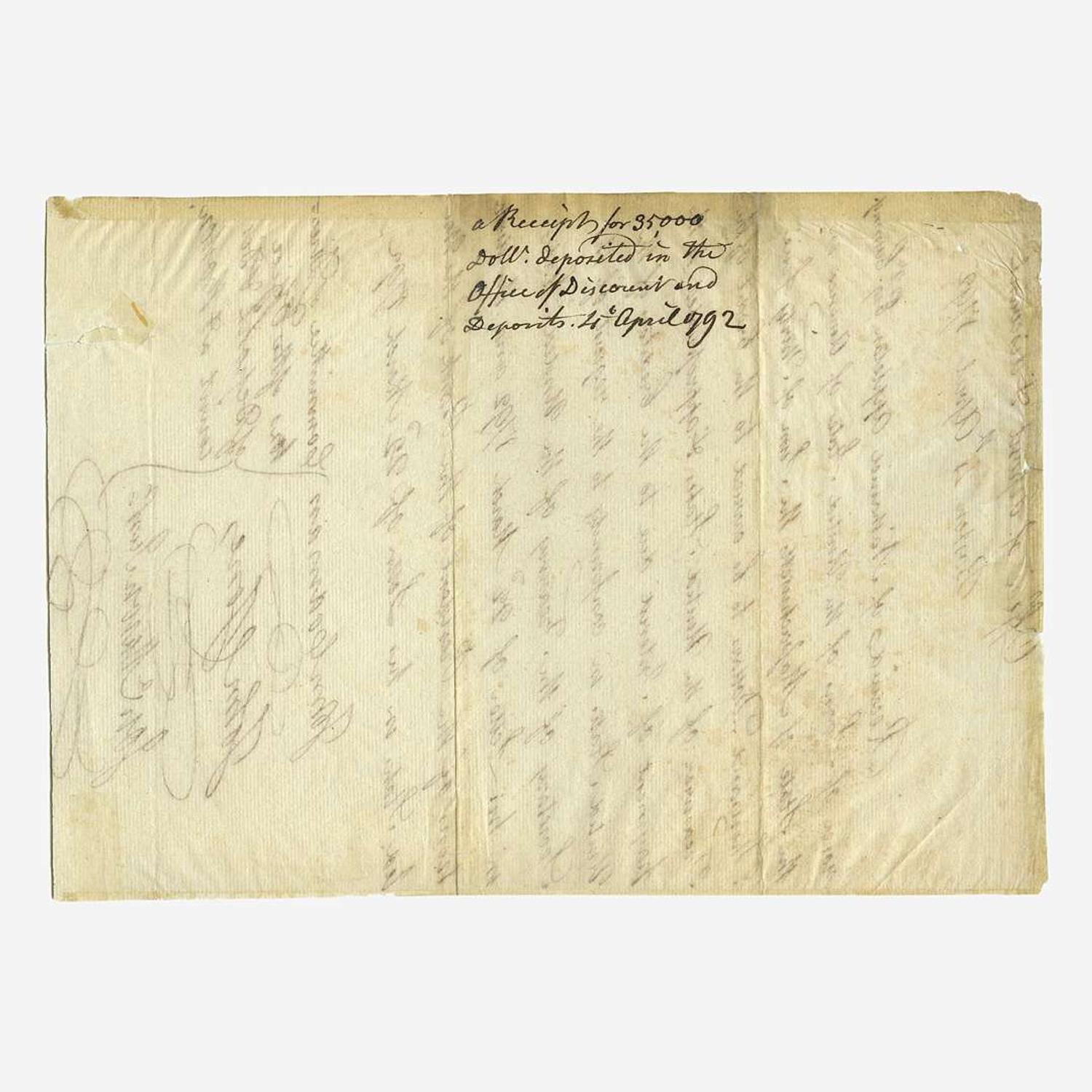[Hamilton, Alexander] [Panic of 1792] Manuscript Document
