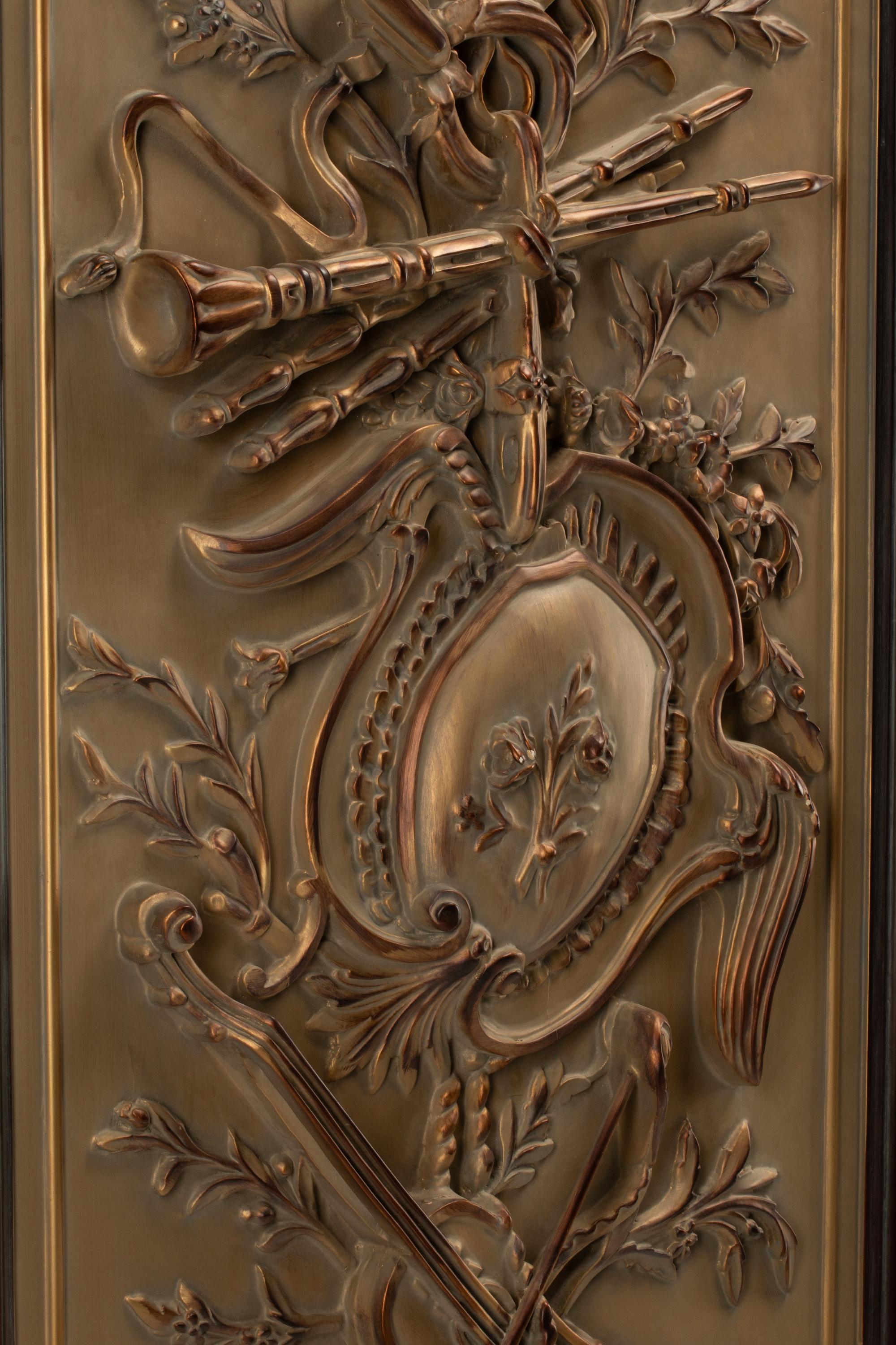 A Set of Four Louis XV Style Gilt and Painted Door Panels