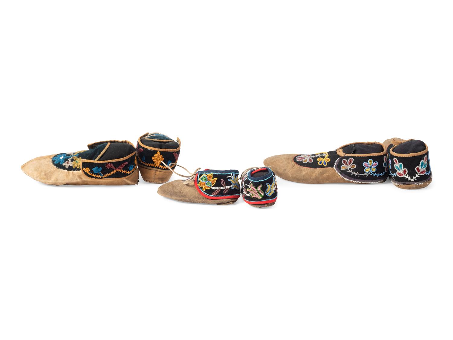 Anishinaabe Beaded Hide Moccasins