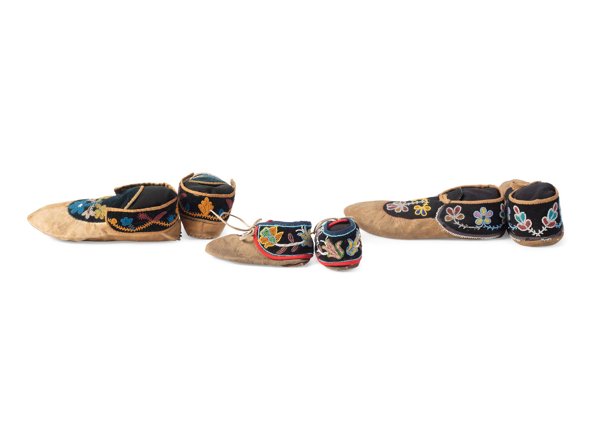 Anishinaabe Beaded Hide Moccasins