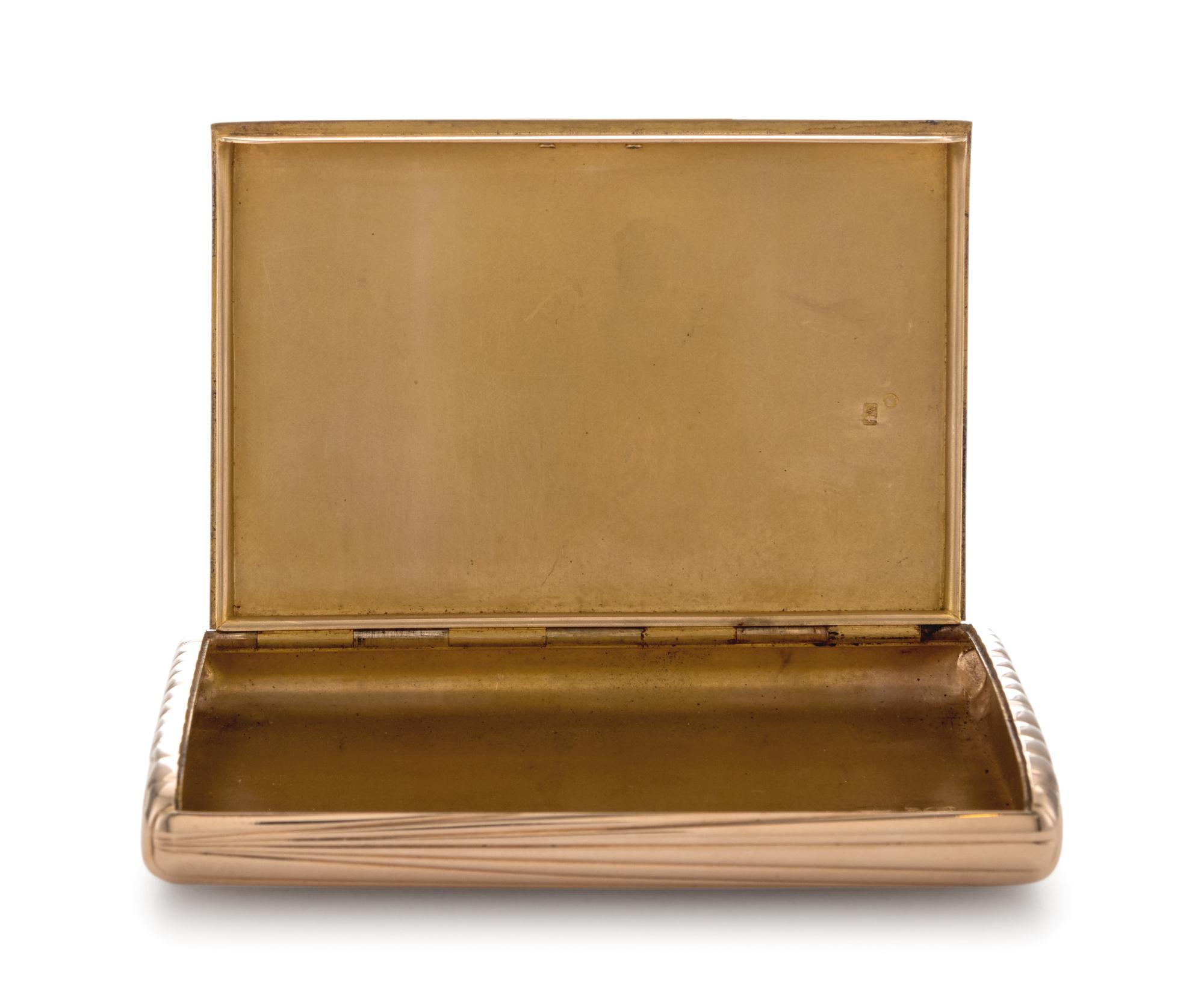 A Russian 14-Karat Rose Gold Cigarette Case