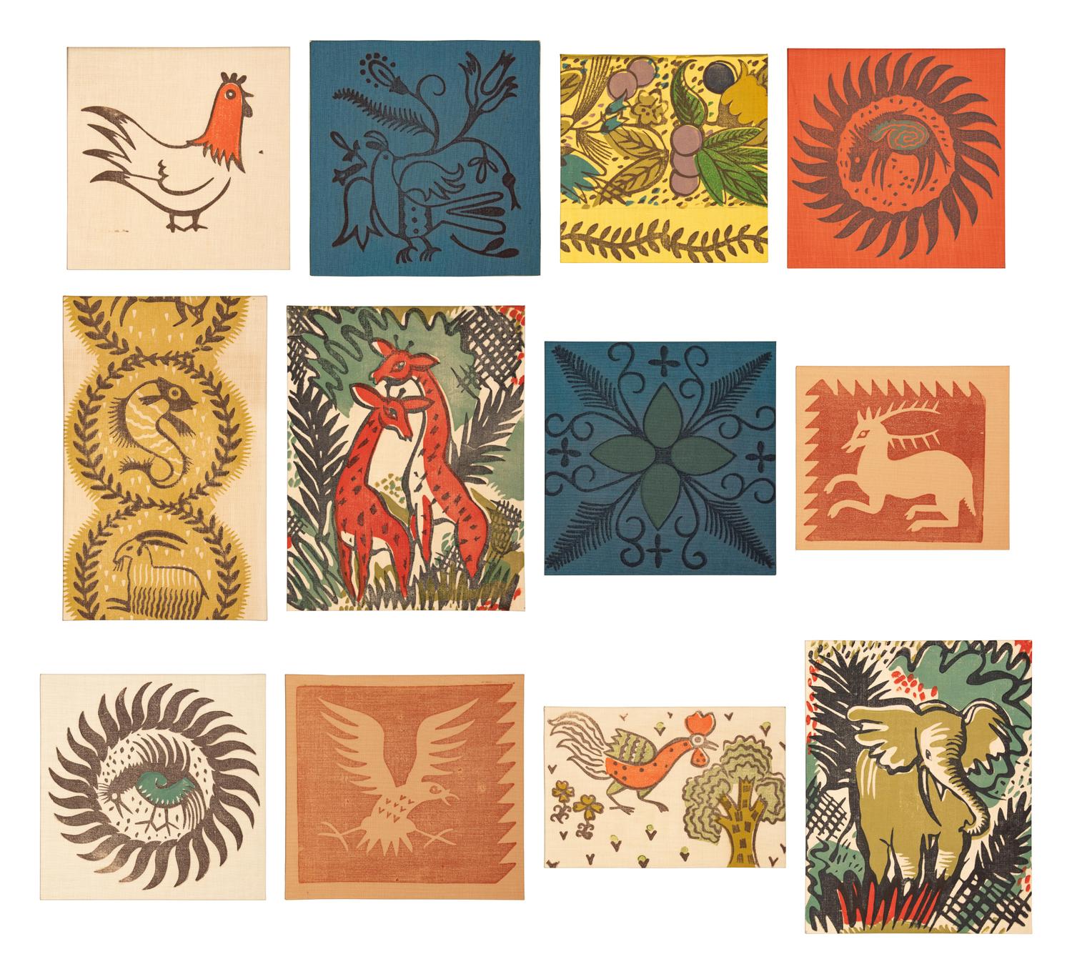 Milwaukee WPA Handicraft Project Blockprinted Textile Sample Book, 1940s