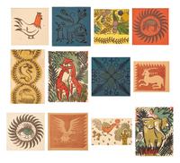 Milwaukee WPA Handicraft Project Blockprinted Textile Sample Book, 1940s