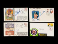 A Group of Eight 3,000 Hit Club Signed Autograph Cachet Envelopes,