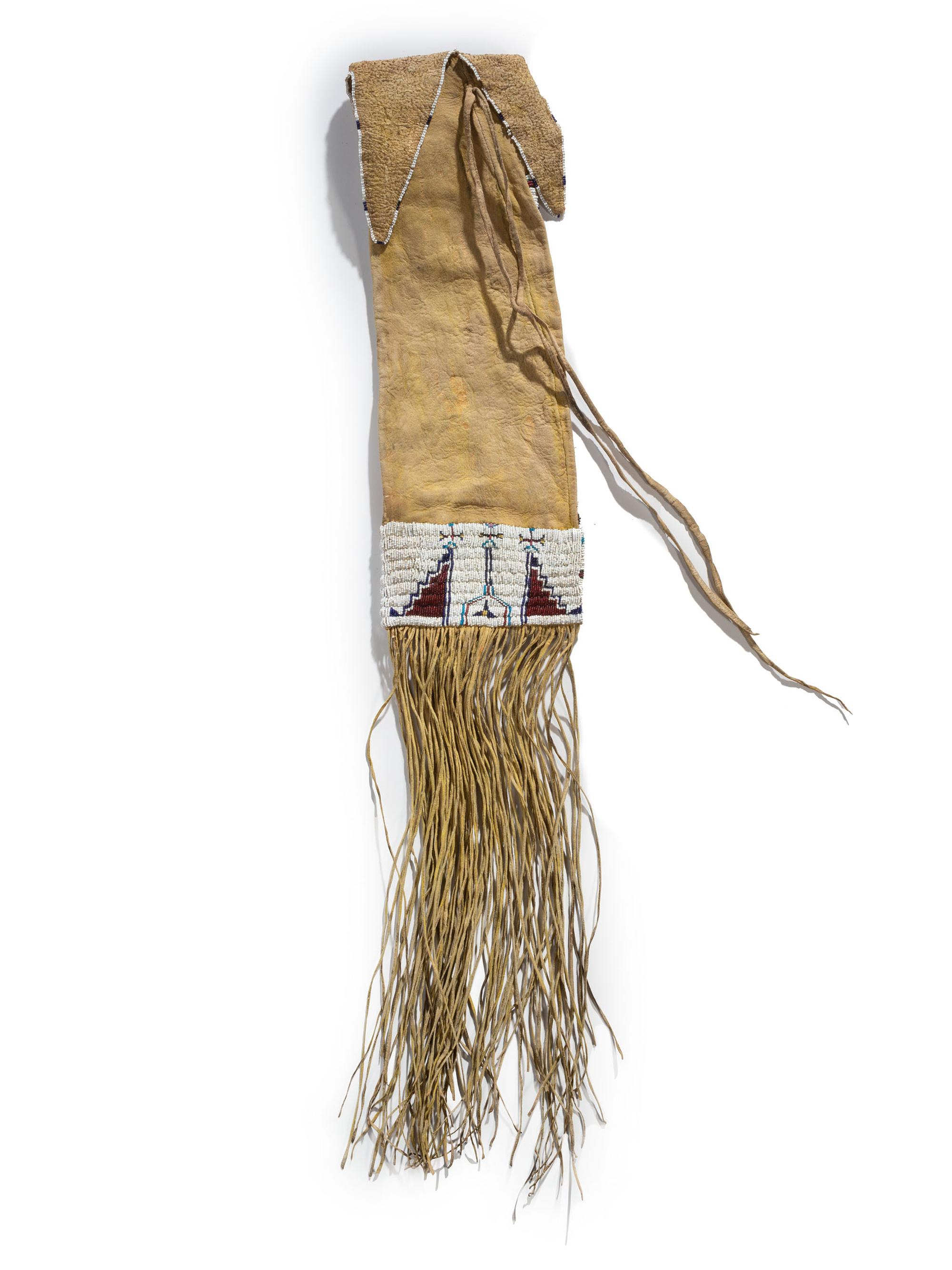 Kiowa / Comanche Beaded Hide Tobacco Bag