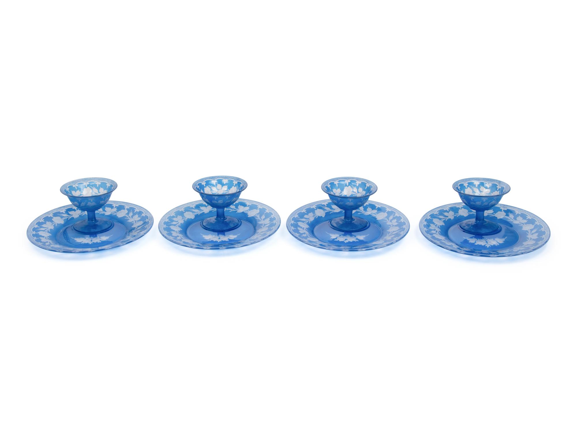 An Etched Glass Dessert Service