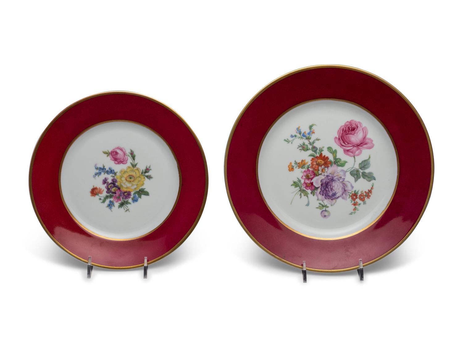 A Set of Twenty-Two French Porcelain Plates