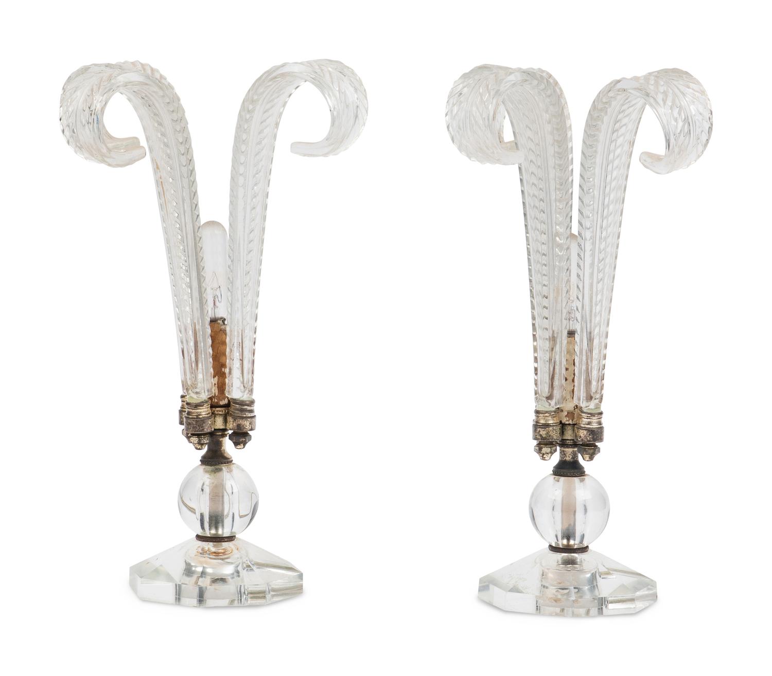 A Pair of Venetian Glass Table Lamps