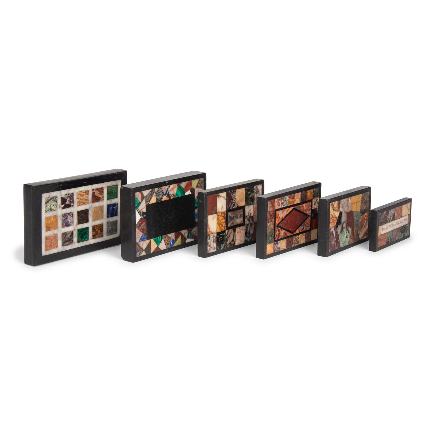 Six Rectangular Specimen Marble Paperweights