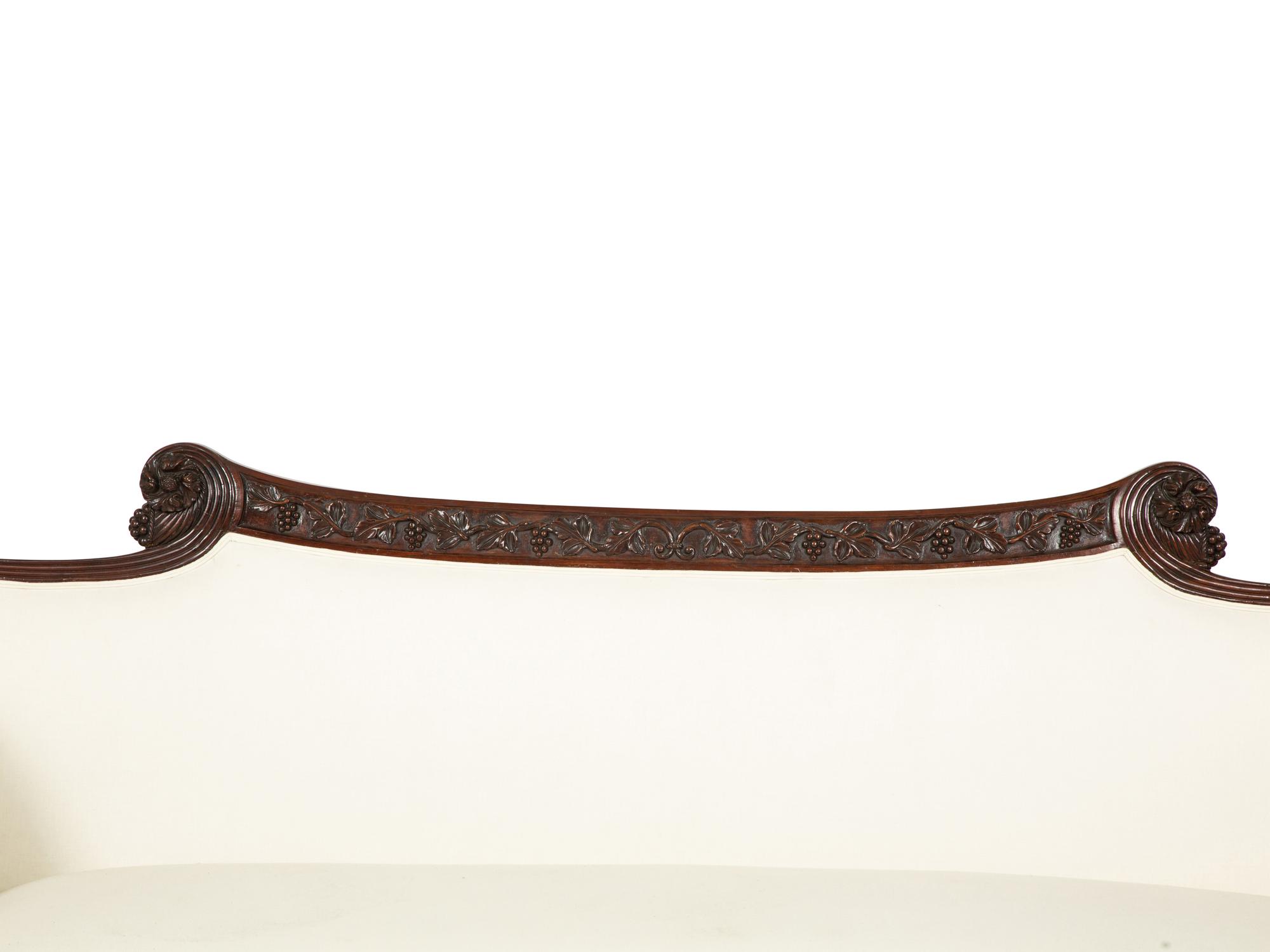 A Classical Style Carved Mahogany Sofa