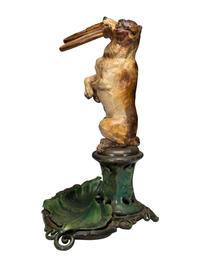 An English Painted Cast Iron Figural Umbrella Stand