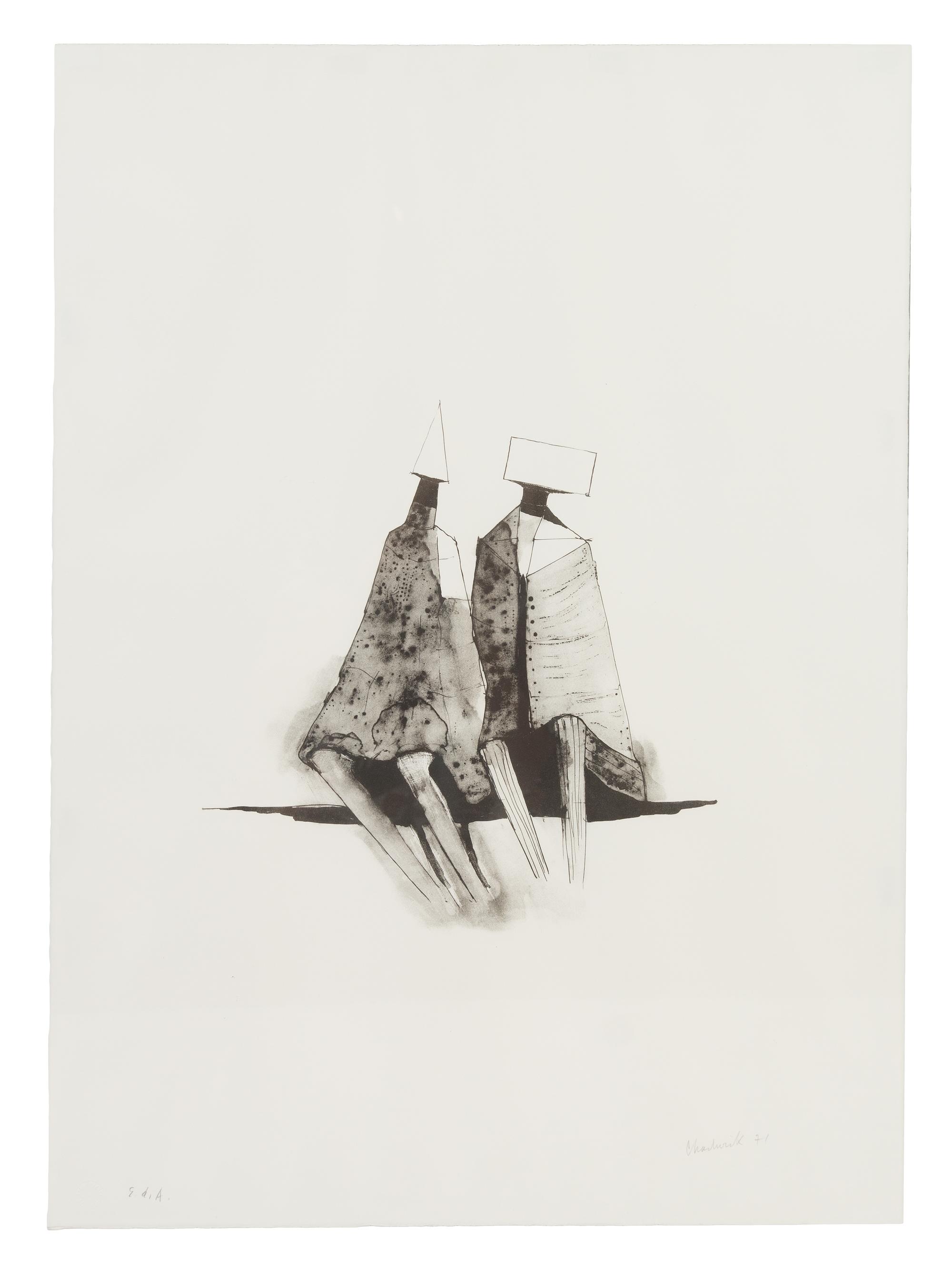 Lynn Chadwick, (British, 1914-2003), Two Seated Figures