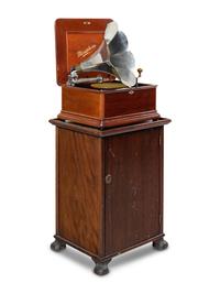 A Miraphone Combination 12-Inch Disk Music Box and Phonograph