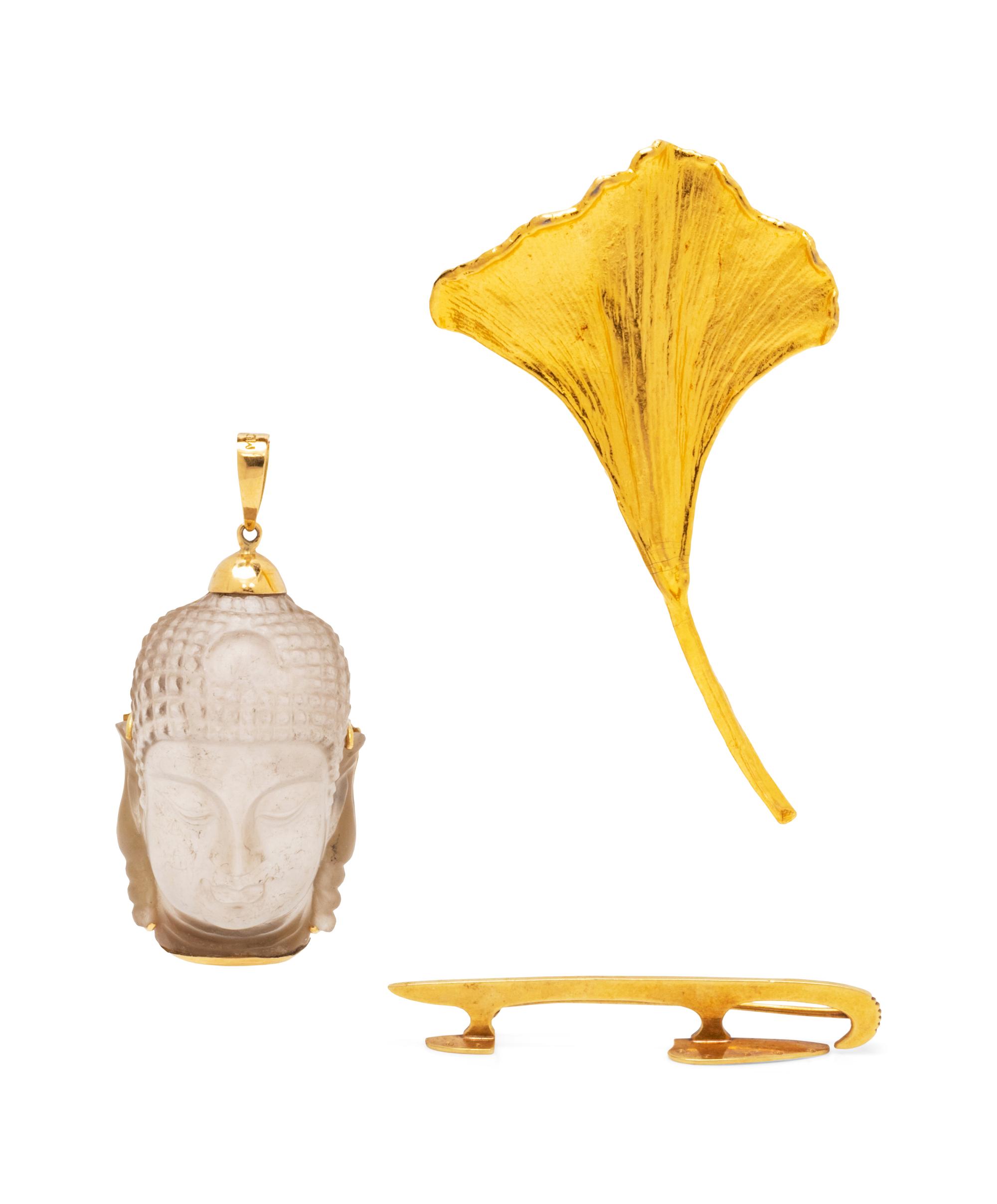 A Collection of Yellow Gold Jewelry,