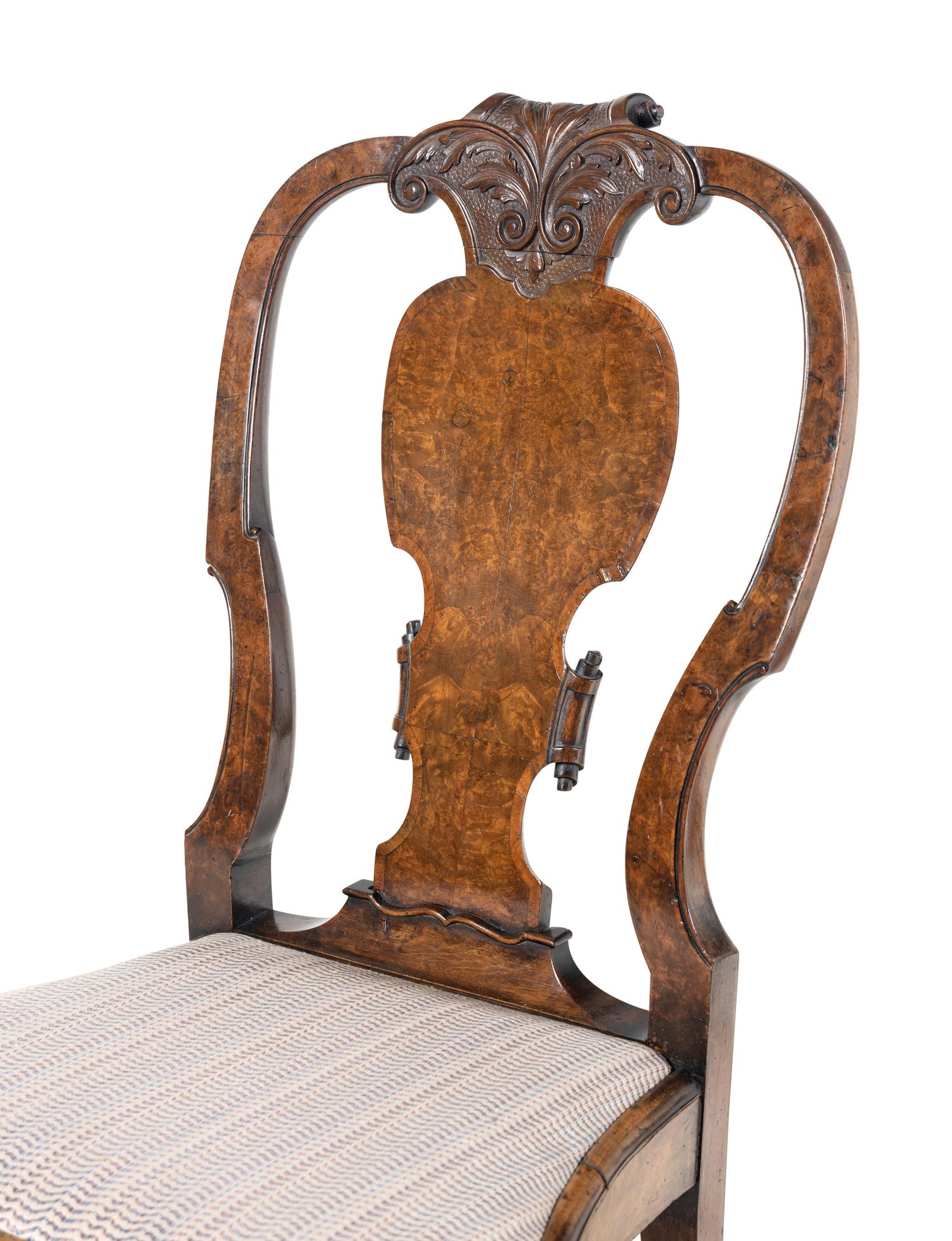 A Pair of George II Walnut Side Chairs