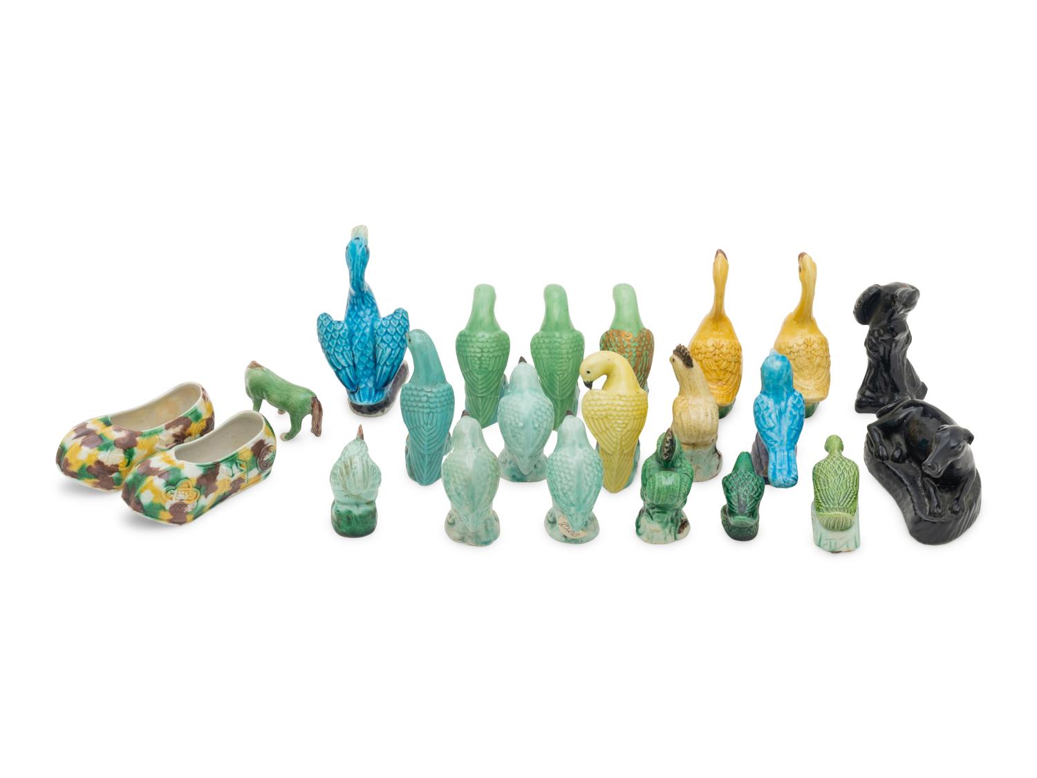 22 Chinese Famille Rose Porcelain Miniature Figures
