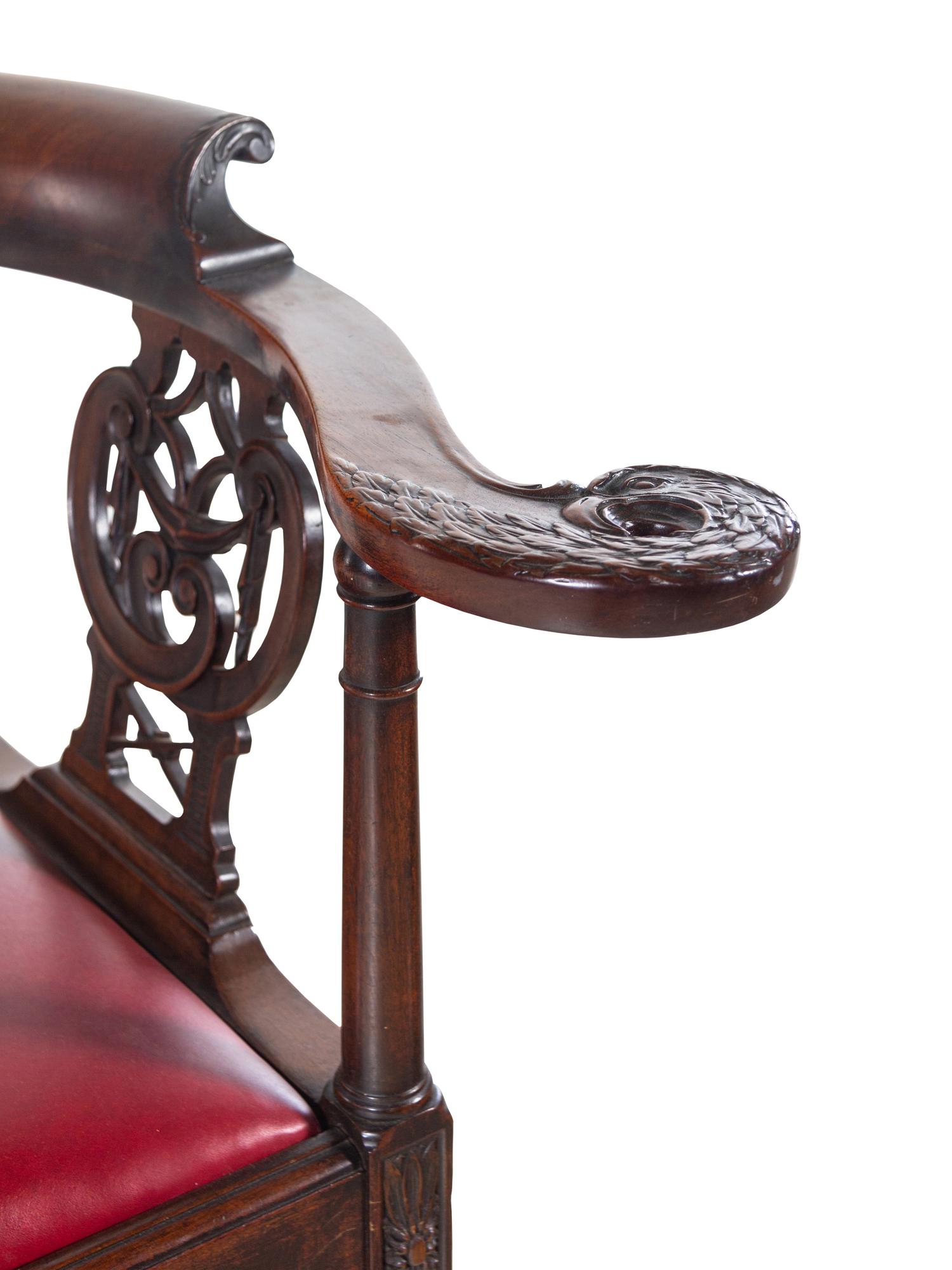 A George III Style Mahogany Corner Chair